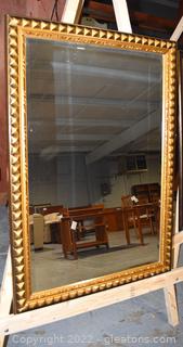 Ornate Gilt Rectangular Wood Wall Mirror